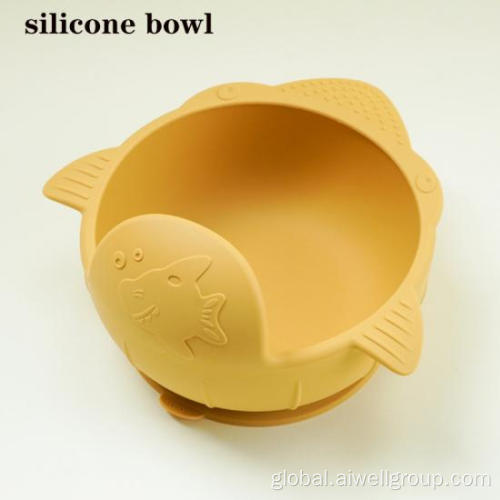 Suction Cup Bowl Baby Shark Animal Food Bowl Silicone Feeding Bowl Supplier